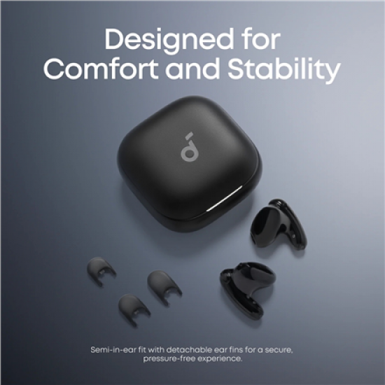 Anker Soundcore True Wireless Earphones | Liberty Buds | Bluetooth | Semi-in-ear | Microphone | Black | Noise canceling | Noise reduction
