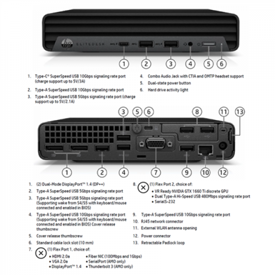 HP | Grade B | EliteDesk 800 G6 | i5-10500T | 16GB | 256GB SSD | Intel UHD Graphics 630 | WiFi | W11 Pro | HP Renewed