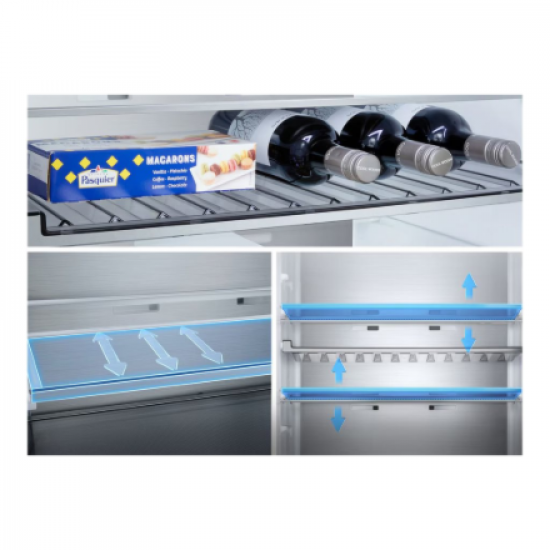 LG Refrigerator | GBBW726CEV | Energy efficiency class C | Free standing | Combi | Height 203 cm | Fridge net capacity 326 L | Freezer net capacity 139 L | Display | 33 dB | Black Steel