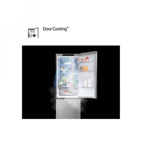 LG Refrigerator | GBV5140DPY | Energy efficiency class D | Free standing | Combi | Height 186 cm | No Frost system | Fridge net capacity 234 L | Freezer net capacity 110 L | Display | 35 dB | Silver
