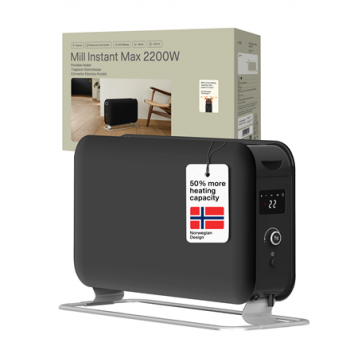 Mill Instant Max Led Portable Convection heater, 2200 W, Black
