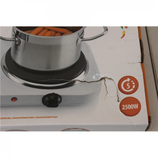 SALE OUT. Tristar Free standing table hob | KP-6245 | Number of burners/cooking zones 2 | Rotary | White | DAMAGED PACKAGING | Electric