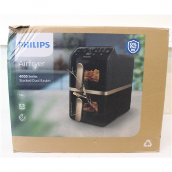 SALE OUT. Philips Dual Basket Airfryer | NA462/70 4000 Series | Power 2750 W | Capacity 10 L | Rapid Air technology | Black | DAMAGED PACKAGING, SCRATCHES , BROKEN CORPUS
