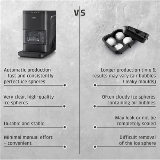 Caso Ice Ball Maker | IceBall Pro | Power 130 W | Capacity 1.3 L | Matt Black