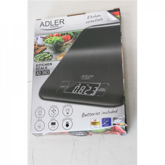 SALE OUT. Adler Kitchen Scale | AD 3183b | Graduation 1 g | Black | DAMAGE PACKAGING