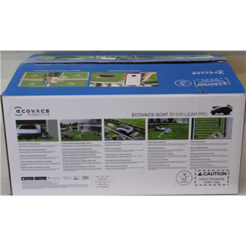 SALE OUT. Ecovacs Lawn Mower | GOAT O1200 LiDAR PRO | 5200 Ah | White | DAMAGED PACKAGING, SCRATCHES ON CHARGING STATION AND MAIN CORPUSE