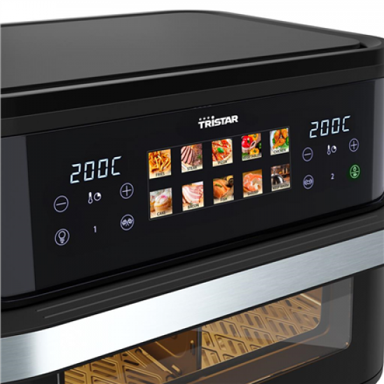 Tristar Dualzone Flex Airfryer | FR-9078 | Power 2800 W | Capacity 10 L | Hot air technology | Black