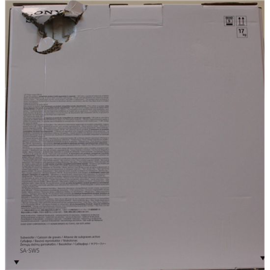SALE OUT. Sony SA-SW5 Wireless 300W Subwoofer for HT-A9/A7000 | Sony Speaker | Subwoofer for HT-A9/A7000 | DAMAGED PACKAGING | 300 W | Black | 2 Ω | Portable | Wireless connection