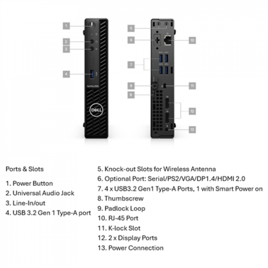 Dell | Grade B | OptiPlex 3090 | i5‑10500T | 8GB | 256GB NVMe | Intel UHD Graphics 630 | W11 Pro | DELL Renewed