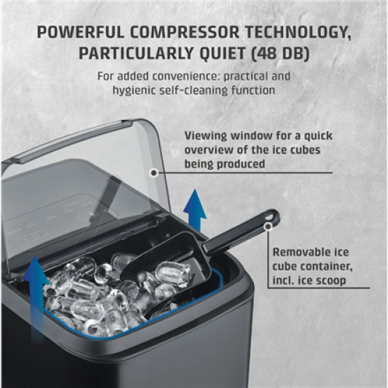 Caso Ice Cube Maker | Clear Ice Advanced | Power 130 W | Capacity 1.5 L | Matt Black