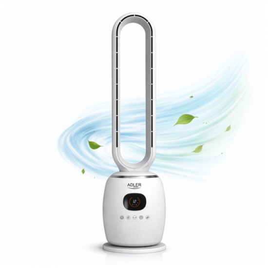 Adler Bladeless Fan | AD 7344 | Tower Fan | White | Diameter 23 cm | Number of speeds 3 | Oscillation | 60 W | Remote control