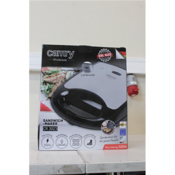 SALE OUT. Camry Sandwich maker XL | CR 3023 | 1500 W | Number of plates 1 | Number of pastry 4 | Black | DAMGED PACKAGING