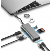 Gigabyte USB-C 7in1 Docking Station Grey (1 x USB-C Power Delivery, 2 x USB 3.2, 1 x HDMI v1.4, 1 x GBe LAN, SD & microSD Card Reader) | Gigabyte USB-C 7-in-1 Hub | microSD, RJ-45 (Ethernet), USB 3.0 A, USB-C, SD, HDMI, 3,5 mm | Ethernet LAN (RJ-45) ports