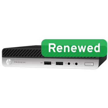 HP Renewed Grade B | ProDesk 400 G4 DM | Intel Core i3 | i3‑8100T | 8 GB | NVMe | 256 GB | Intel UHD Graphics 630 | Windows 11 Pro