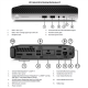 HP Renewed Grade B | ProDesk 400 G4 DM | Intel Core i3 | i3‑8100T | 8 GB | NVMe | 256 GB | Intel UHD Graphics 630 | Windows 11 Pro