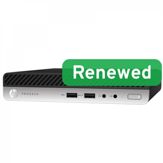 HP Renewed Grade B | ProDesk 600 G4 DM | Intel Core i3 | i3‑8100T | 8 GB | NVMe | 128 GB | Intel UHD Graphics 630 | Windows 11 Home