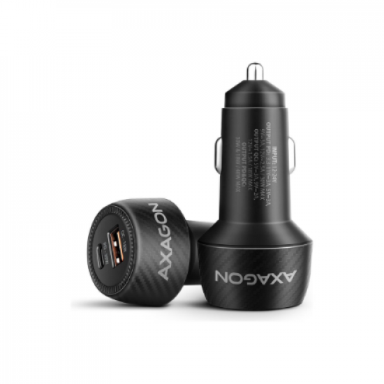 AXAGON PWC-PQ48 Car charger 48W, USB-A + USB-C, PD3.0/PPS/QC4+/SFC, Black