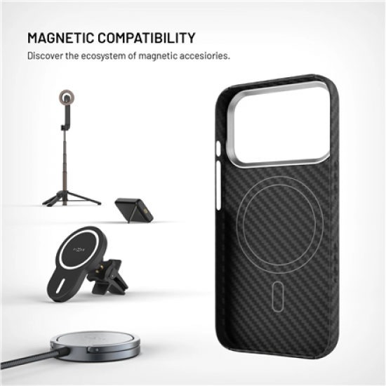 Fixed Back cover | Apple | iPhone 17 | Aramid fibers | Black | MagVelar with MagSafe