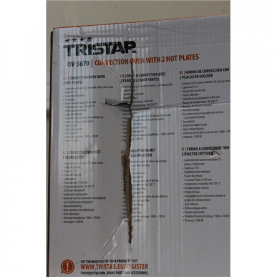 SALE OUT. Tristar Convection oven | OV-3670 | 35 L | 3200 W | Black | DAMAGED PACKAGING