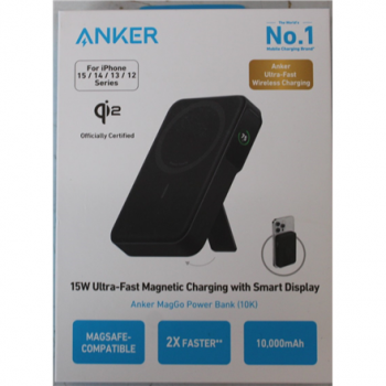 SALE OUT. | Anker 633 Magnetic Wireless Power Bank with 27W USB C port | A1654G11 | 10000 mAh | Black | DEMO