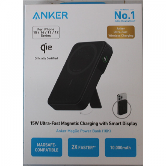 SALE OUT. | Anker 633 Magnetic Wireless Power Bank with 27W USB C port | A1654G11 | 10000 mAh | Black | DEMO