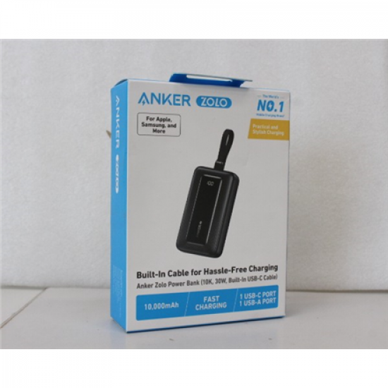 SALE OUT. Anker Power Bank with Built-In USB-C Cable | A1688H11 | 10000 mAh | Black | DEMO