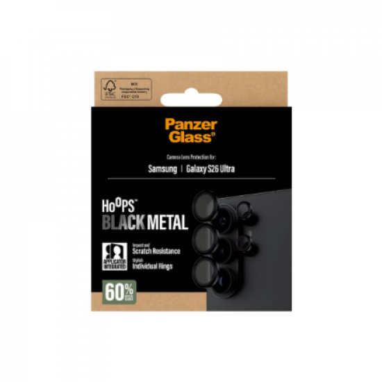 PanzerGlass Hoops Camera Lens Protector Black Samsung New Galaxy S26 Ultra | PanzerGlass