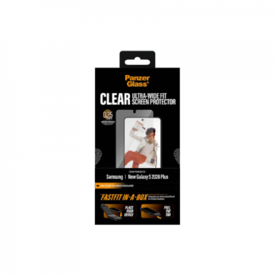 PanzerGlass Screen Protector Samsung New Galaxy S26 Plus | Ultra-Wide Fit w. FASTFIT IN-A-BOX | PanzerGlass