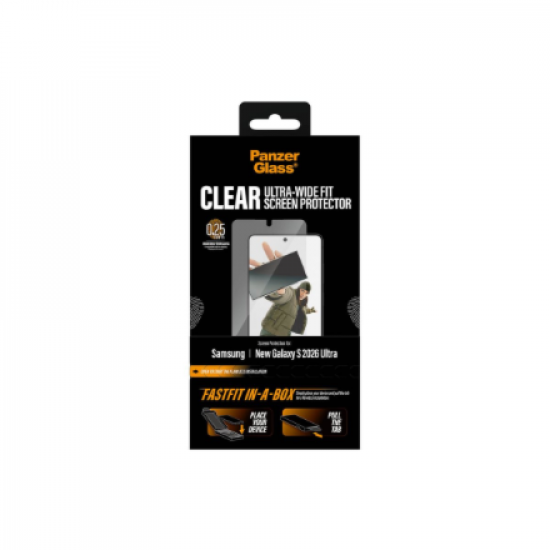 PanzerGlass Screen Protector Samsung New Galaxy S26 Ultra | Ultra-Wide Fit w. FASTFIT IN-A-BOX | PanzerGlass