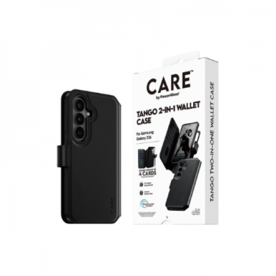 CARE by PanzerGlass Tango 2-in-1 Wallet Case w. Qi Samsung New Galaxy S26 | PanzerGlass