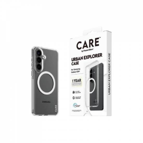 CARE by PanzerGlass Urban Explorer Case Transparent w. White Qi Samsung New Galaxy S26 Plus | PanzerGlass