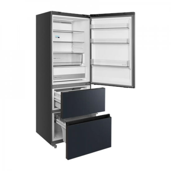 Midea Refrigerator | MDRB542BIE70 | Energy efficiency class Class E | Free standing | Height 191 cm | Combi | No Frost system | Fridge net capacity 257 L | Freezer net capacity 135 L | Display | 38 dB | Grey