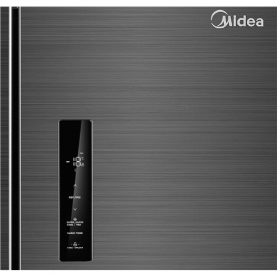 Midea MDRF632FIE45 Refrigerator, E, Freestanding, Multi-door, Height 177.5 cm, Fridge net 474L, Dark Inox