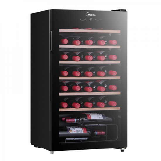Midea Wine Cooler | MDRW150FGG22W | Energy efficiency class Class G | Free standing | Bottles capacity 34 | Black