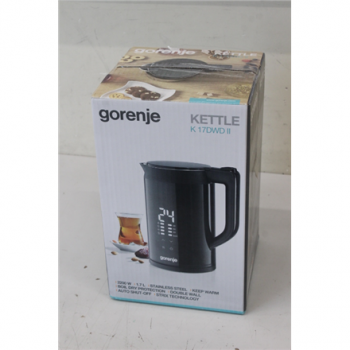 SALE OUT.  | Gorenje Kettle | K17DWDII | Electric | 2200 W | 1.7 L | Stainless Steel | 360° rotational base | Black | DEMO, SCRATCHED