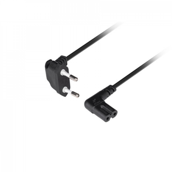 Lanberg CEE 7/16 to EC 320 C7 Euro (radio) power cord 1.8m angled VDE | CA-C7CA-12CC-0018-BK