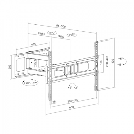 Sunne Wall mount | 37-86-EA2 Full-motion TV wall mount | 37-86 