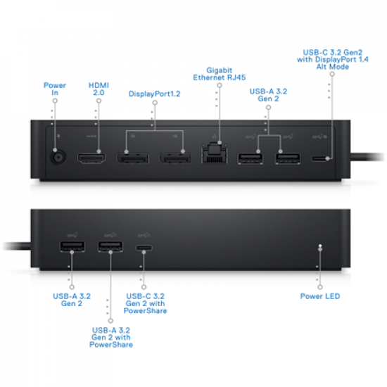 DELL Renewed Dock UD22 130W (PD96W) Used incl. PSU