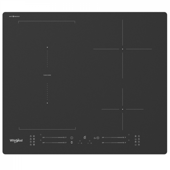 Whirlpool WF S7560NE BM Hob, Glass Ceramic, Induction, Built-in, 4 cooking zones, Width 59 cm, Black | Whirlpool