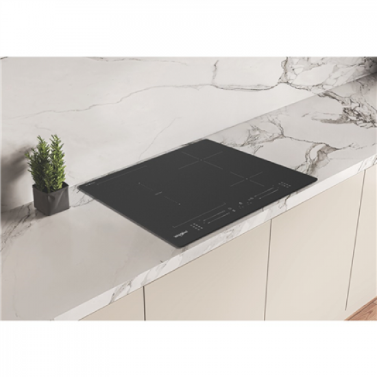 Whirlpool WF S7560NE BM Hob, Glass Ceramic, Induction, Built-in, 4 cooking zones, Width 59 cm, Black | Whirlpool