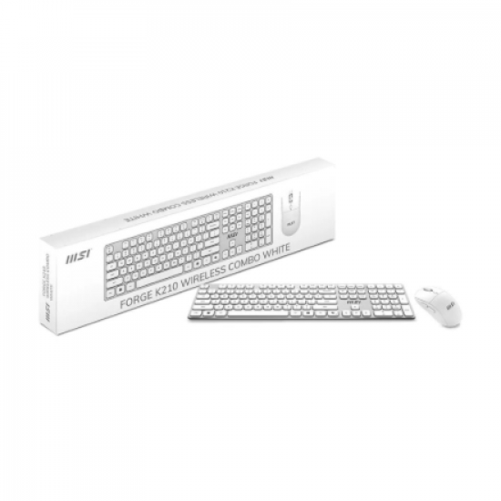 MSI FORGE K210 WIRELESS COMBO WHITE US | Keyboard and Mouse Set | Wireless | Mouse included | US | White