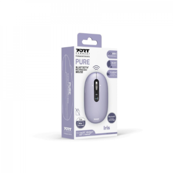 PORT CONNECT Mouse | PURE MAC | Wireless | Bluetooth | Lavender