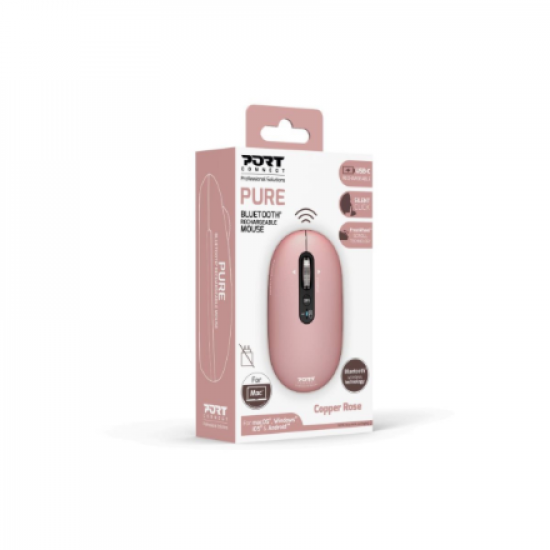 PORT CONNECT Mouse | PURE MAC | Wireless | Bluetooth | Pink