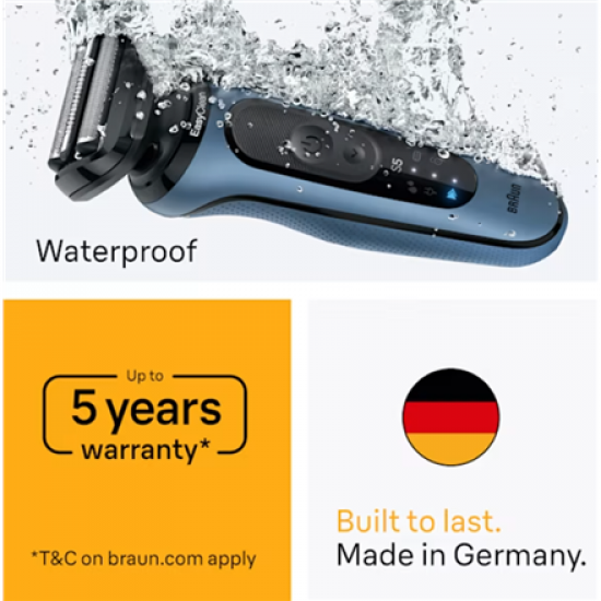 Braun Shaver | Series 5 52-A1000s | Operating time (max) 50 min | Wet & Dry | Lithium Ion | Blue/Black