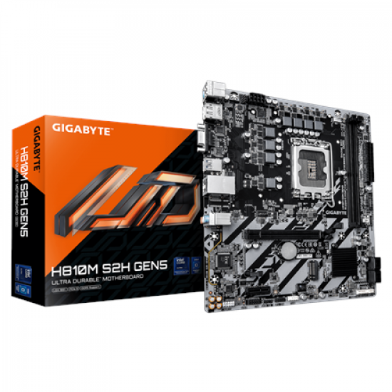 Gigabyte H810M S2H GEN5 | Processor family Intel | Processor socket LGA1851 | DDR5 | Supported hard disk drive interfaces SATA, M.2 | Number of SATA connectors 4