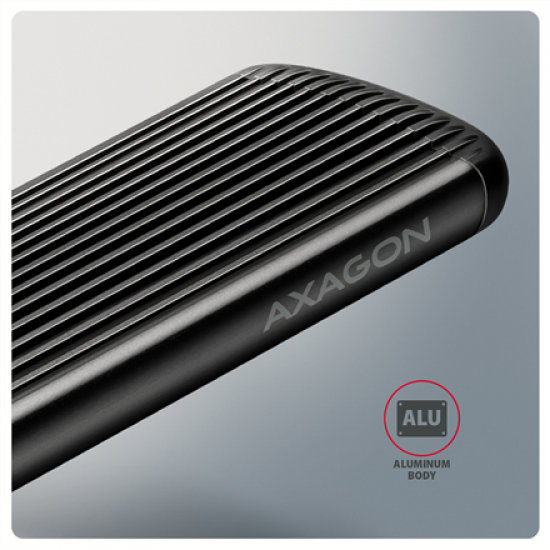AXAGON USB-C 10Gbps M.2 NVMe SSD Enclosure, Screwless, RIBBED Aluminum | EEM2-SC