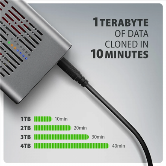 AXAGON USB-C 20Gbps Dual M.2 NVMe SSD CLONE MASTER Enclosure | EEM2-20GD