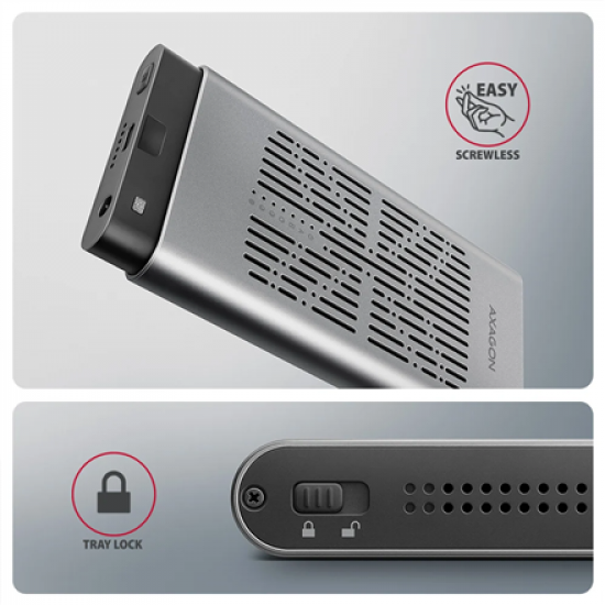 AXAGON USB-C 20Gbps Dual M.2 NVMe SSD CLONE MASTER Enclosure | EEM2-20GD