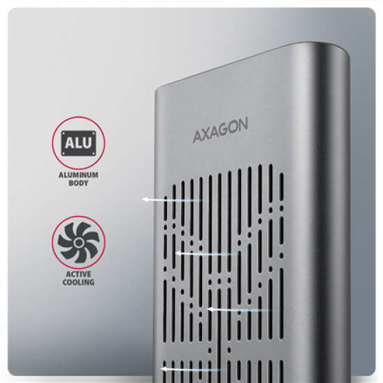 AXAGON USB-C 20Gbps Dual M.2 NVMe SSD CLONE MASTER Enclosure | EEM2-20GD
