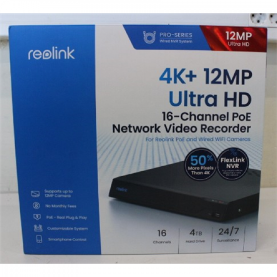 SALE OUT. Reolink NVS16 16-Channel PoE NVR for 24/7 Continuous Recording | Reolink PoE NVR for 24/7 Continuous Recording | NVS16 | 2 | DEMO | 16-Channel